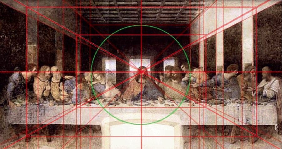 Pola geometris pada lukisan The Last Supper